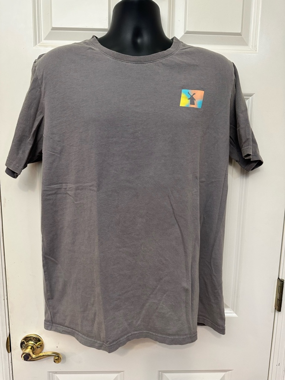Authentic Dutch Brothers Hard To Find Men's Gray Graphic Pocket-Print T-Shirt